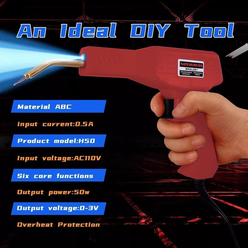 Plastic Welder Kit Soldering Hot Stapler Bumper Repairs Welding Gun 800 Staples gallery