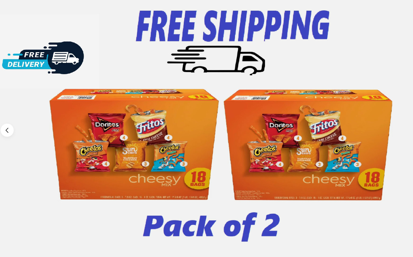 Frito-Lay Cheesy Snack Chips Variety Pack, 18 Count Multipack Box Pack of 2 gallery