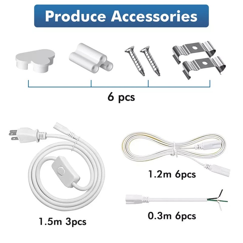 4FT LED Shop Light T8 Linkable Ceiling Tube Fixture 24W Daylight 6000K Clear gallery