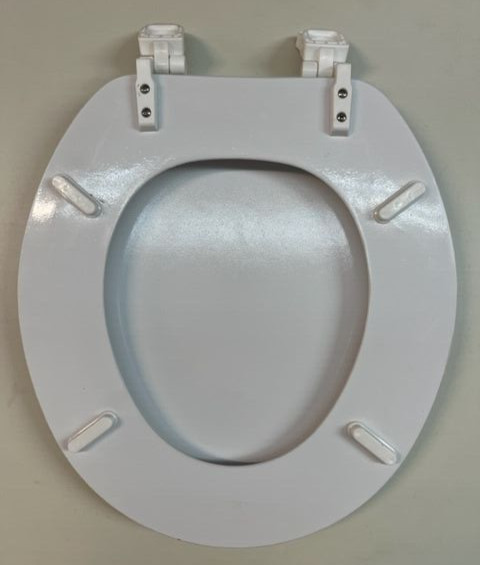 STONE LOOK HARD WOOD STANDARD ROUND TOILET SEAT, WHITE gallery