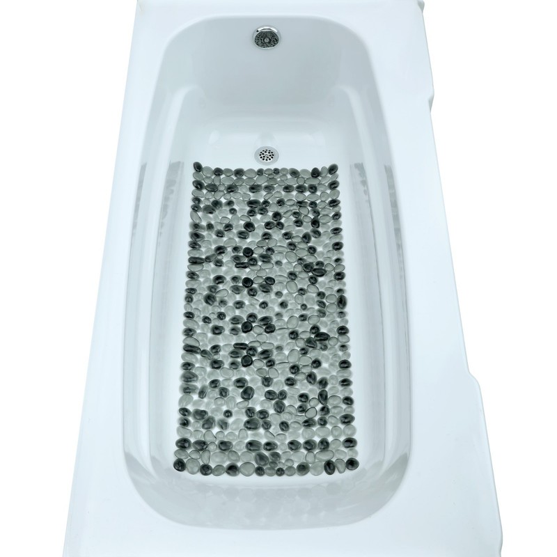 SlipX Solutions Extra Long Pebble Bath Mat - Dark Grey gallery