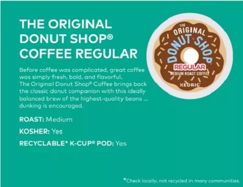 The Original Donut Shop Regular Coffee, Medium Roast, 96ct. Free Shipping gallery