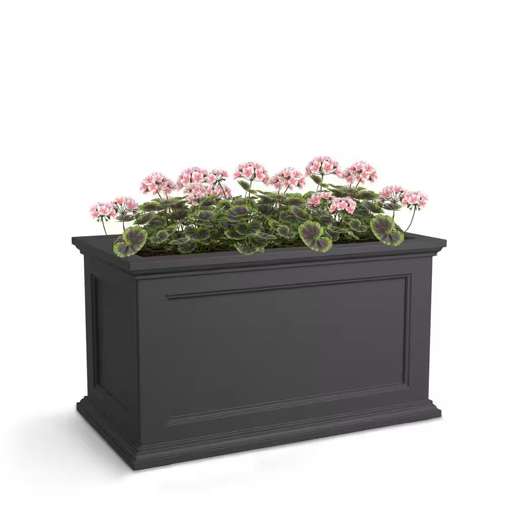 Fairfield 20 In. X 36 In. Self-Watering Graphite Grey Polyethylene Planter gallery