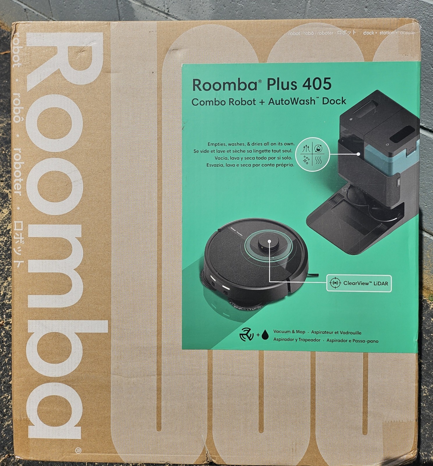iRobot - Roomba Plus 405 (G185) Combo Robot Vacuum & Mop + AutoWash Dock - Black gallery