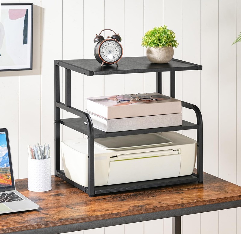 Printer Stand, 3-Tier Desktop Printer Table, Under Desk Printer Storage Offic gallery