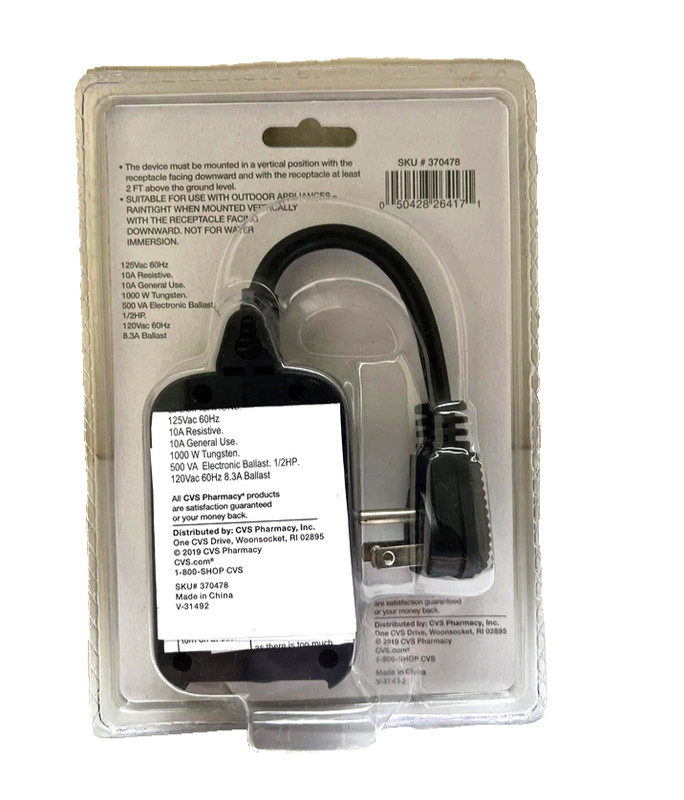 Merry Brite Outdoor Mechanical Timer, 2-8 hours or Dusk-Dawn, Single Outlet gallery