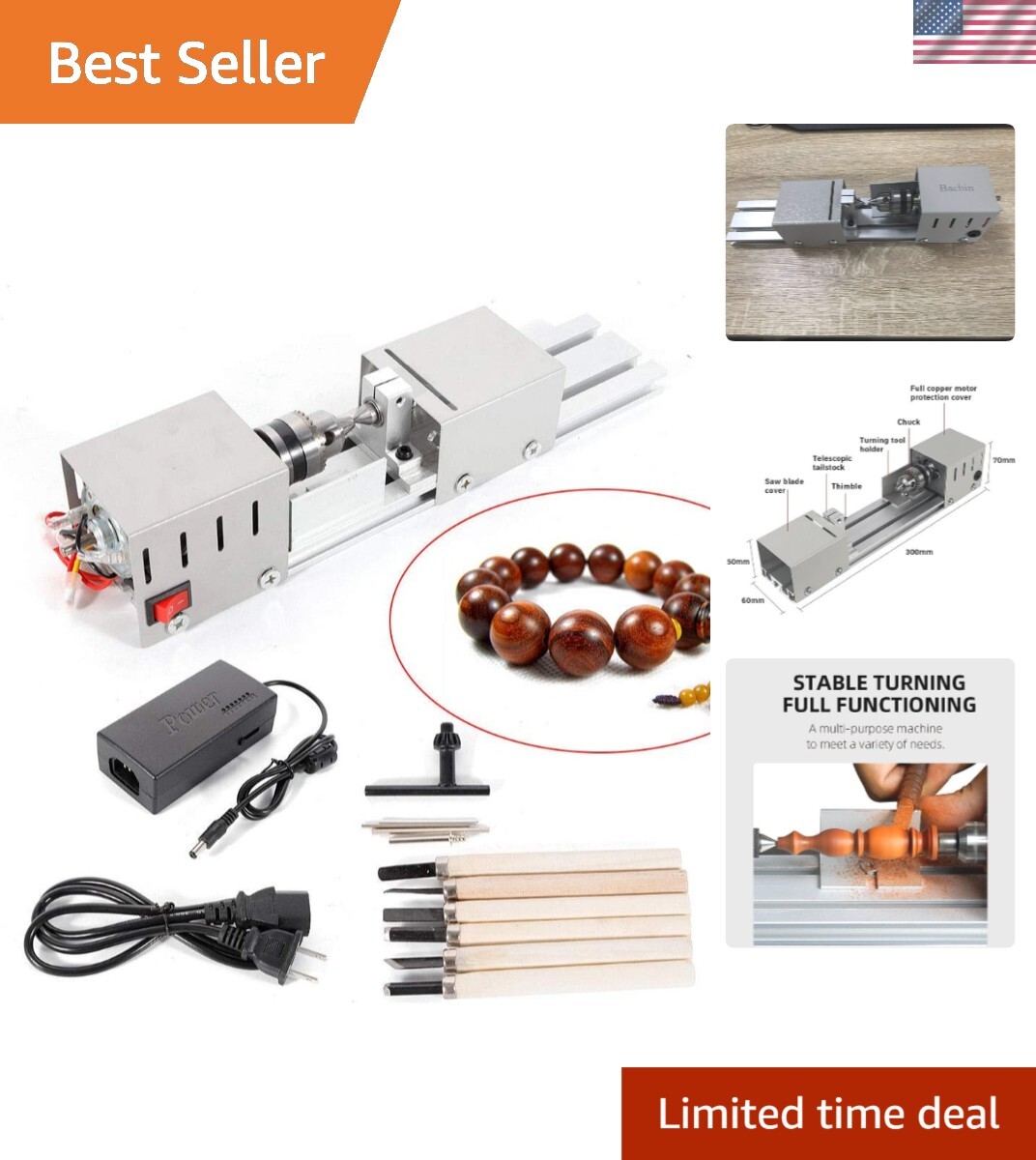 High-Performance Mini Lathe Machine for Crafting & Woodworking - 8000 RPM gallery