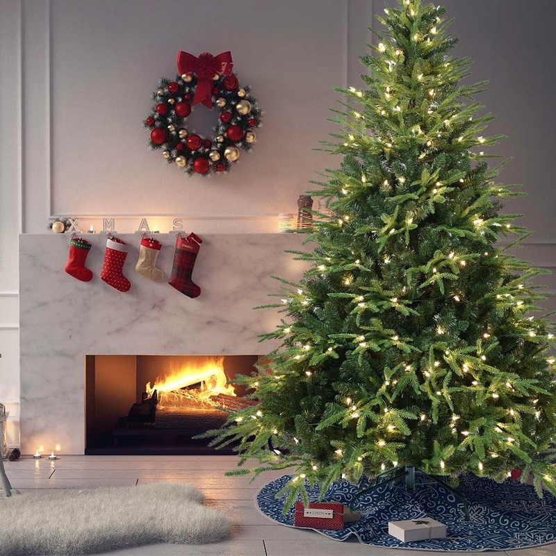 7.5ft Prelit Artificial Christmas Tree & 3348 PE/PVC Tips 400 Lights home decor gallery