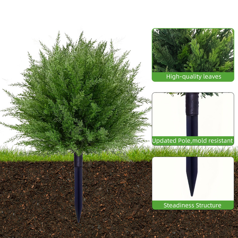 2Pack 24" Artificial Cypress Topiary Christmas Tree with Spike Faux Cedar Bushes gallery