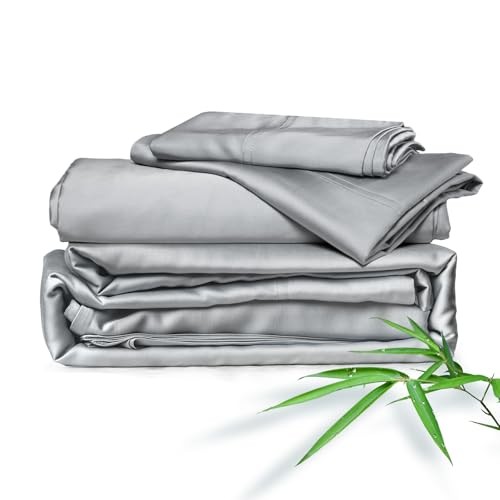 Sheets Bed Sheet Set, 100% Rayon derived from Bamboo, Luxuriously Queen Silver gallery