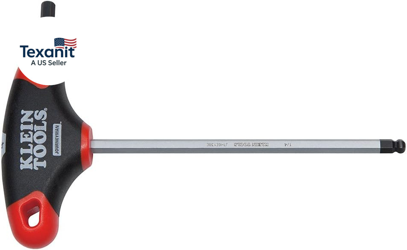 KLEIN TOOLS JTH6E08BE 1/8-Inch Ball End Hex Key with Journeyman T-Handle, 6-Inch gallery