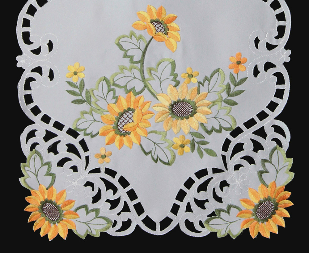 Spring Easter Summer Table Cloth Runner Placemat Sunflower Daisy Holiday White gallery