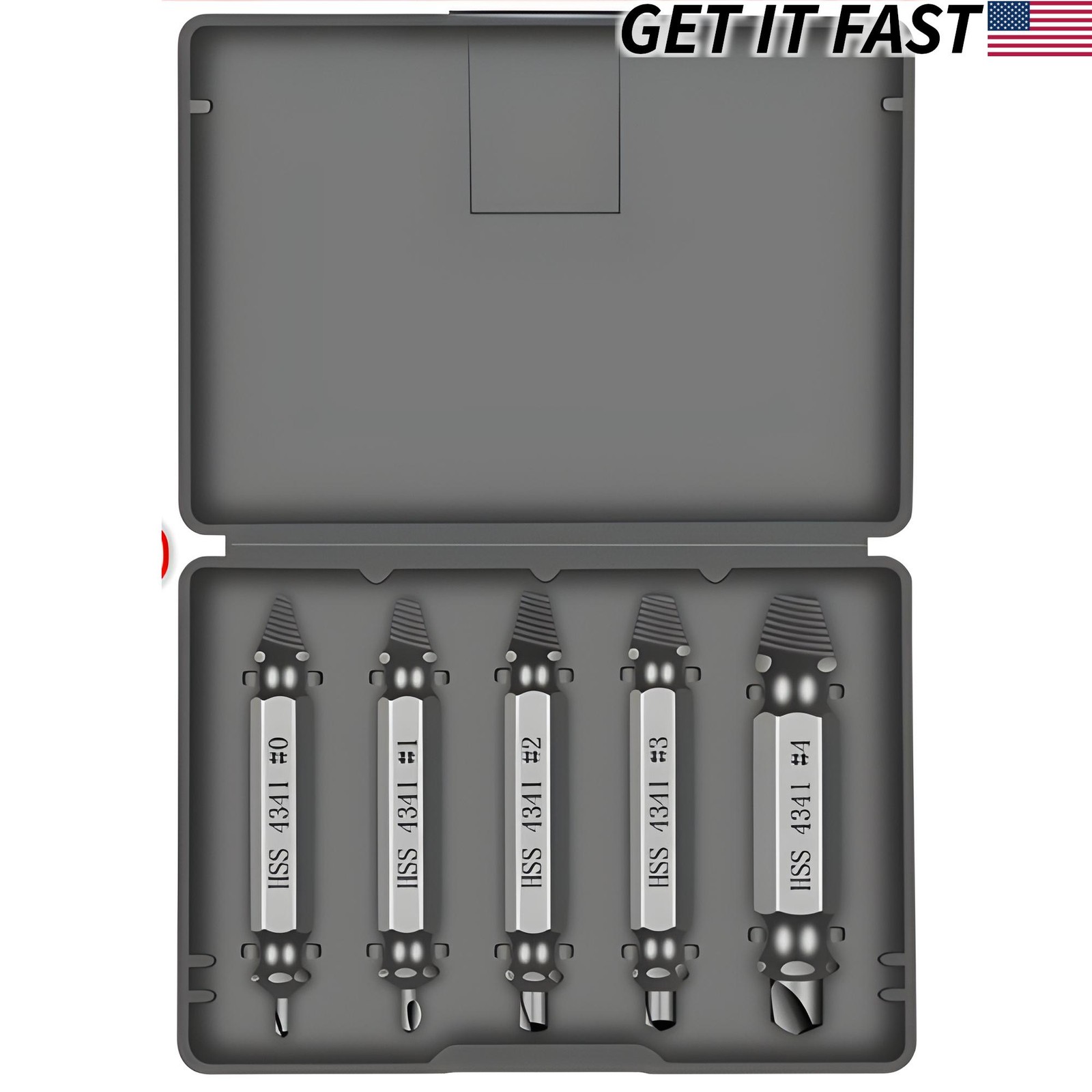 5PCS Damaged Screw Extractor Broken Screws Bolt Stripped Remover Tool Kit US gallery
