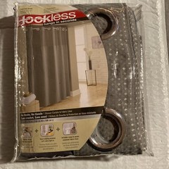 Hookless Shower Curtain & Fabric Liner (Frost Gray Waffle)