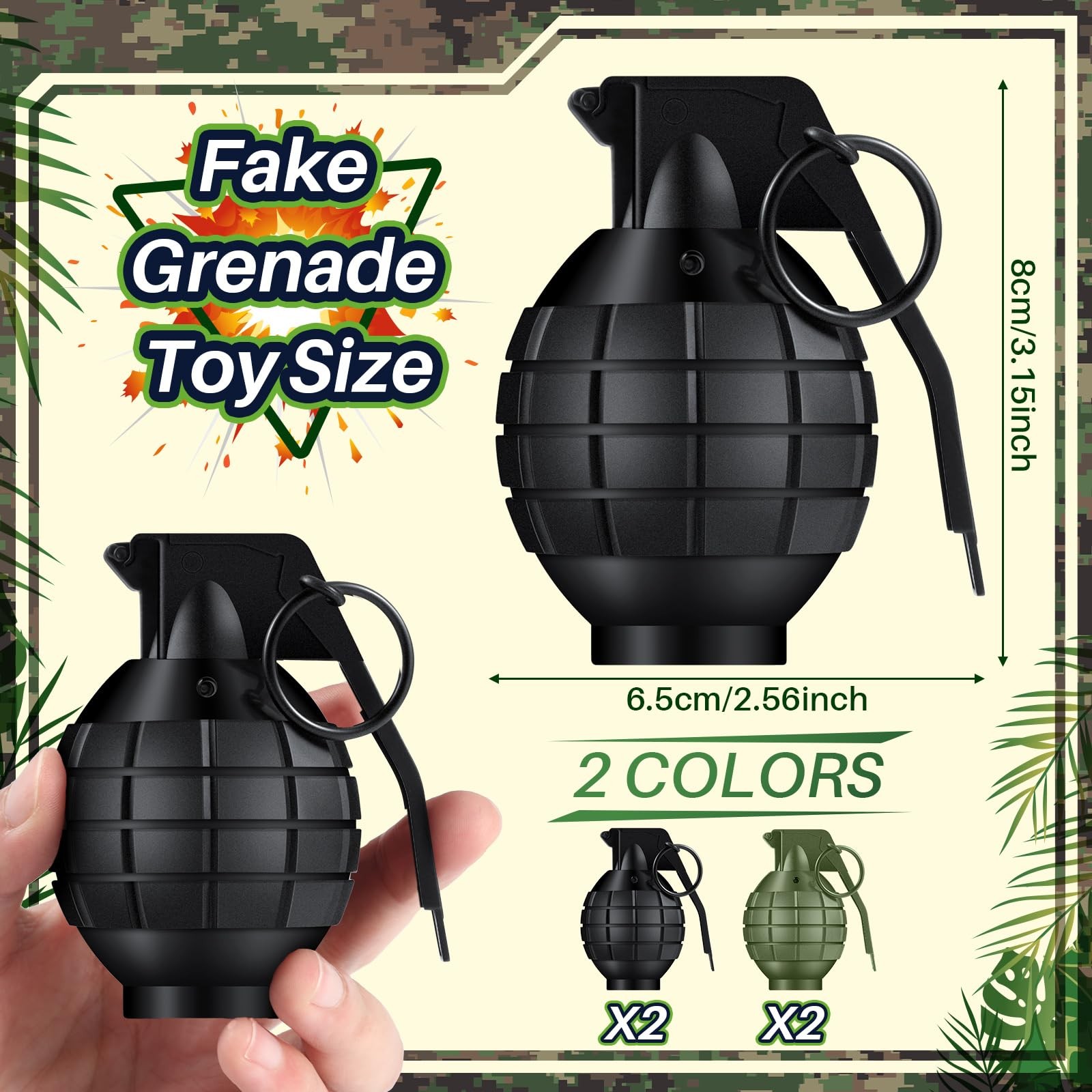 Sratte 4 Pcs Plastic Hand Grenades with Realistic Sound Effects and Flashing ... gallery
