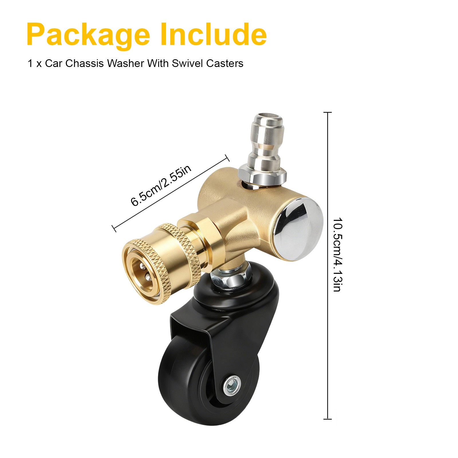 1/4" Quick Connect 4000 PSI Pressure Washer Undercarriage Cleaner Swivel Wheel gallery