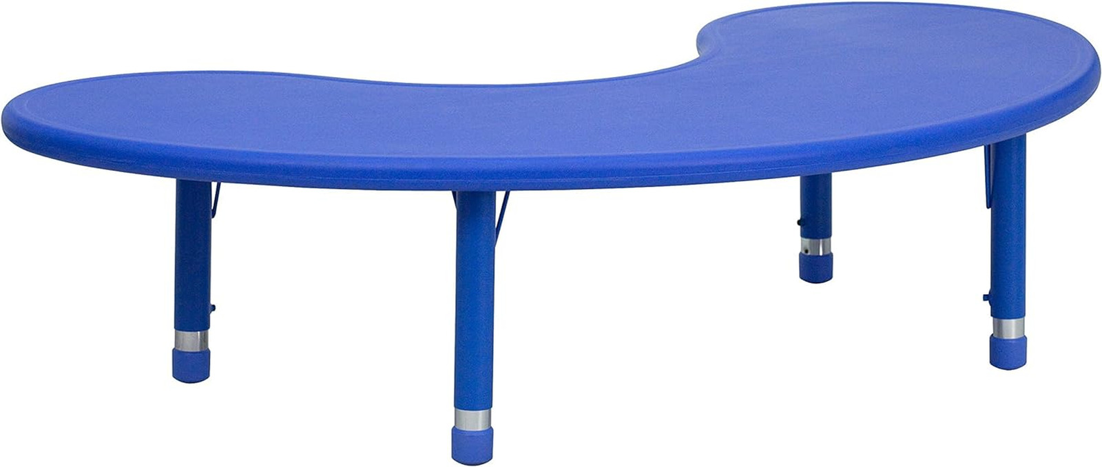 Height Adjustable Half-Moon Blue Plastic Activity Table 35"x65 gallery
