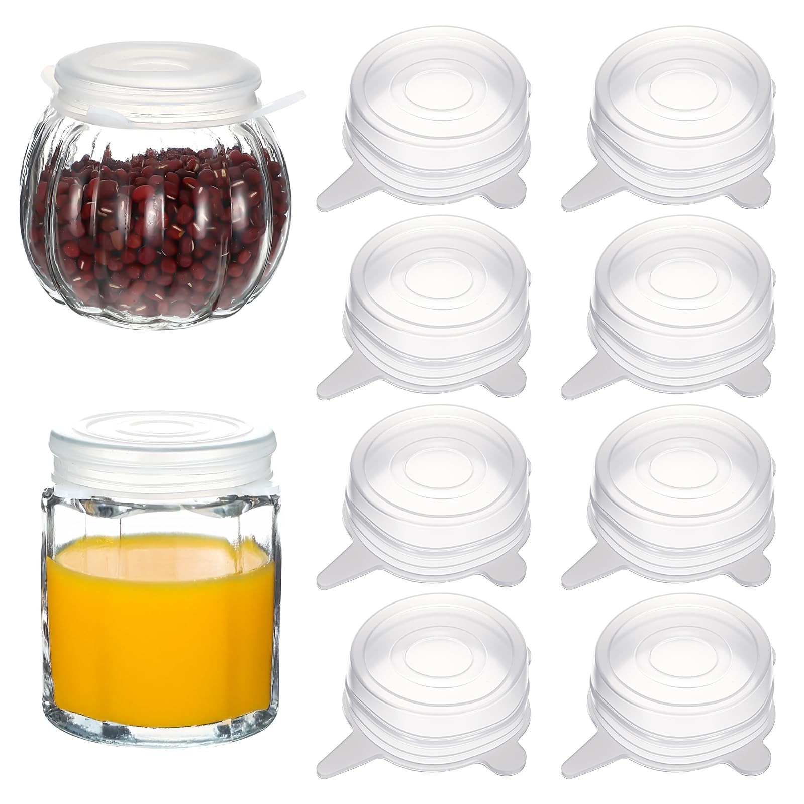 Heclia Extra Small Silicone Stretch Lids 2 Inch, 8 Pack Cruet Lid 5cm, Clear gallery