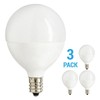 3 Pack LED G16.5 Globe Light Bulb 5W =40W Dimmable Candelabra E12 Vanity Frosted gallery