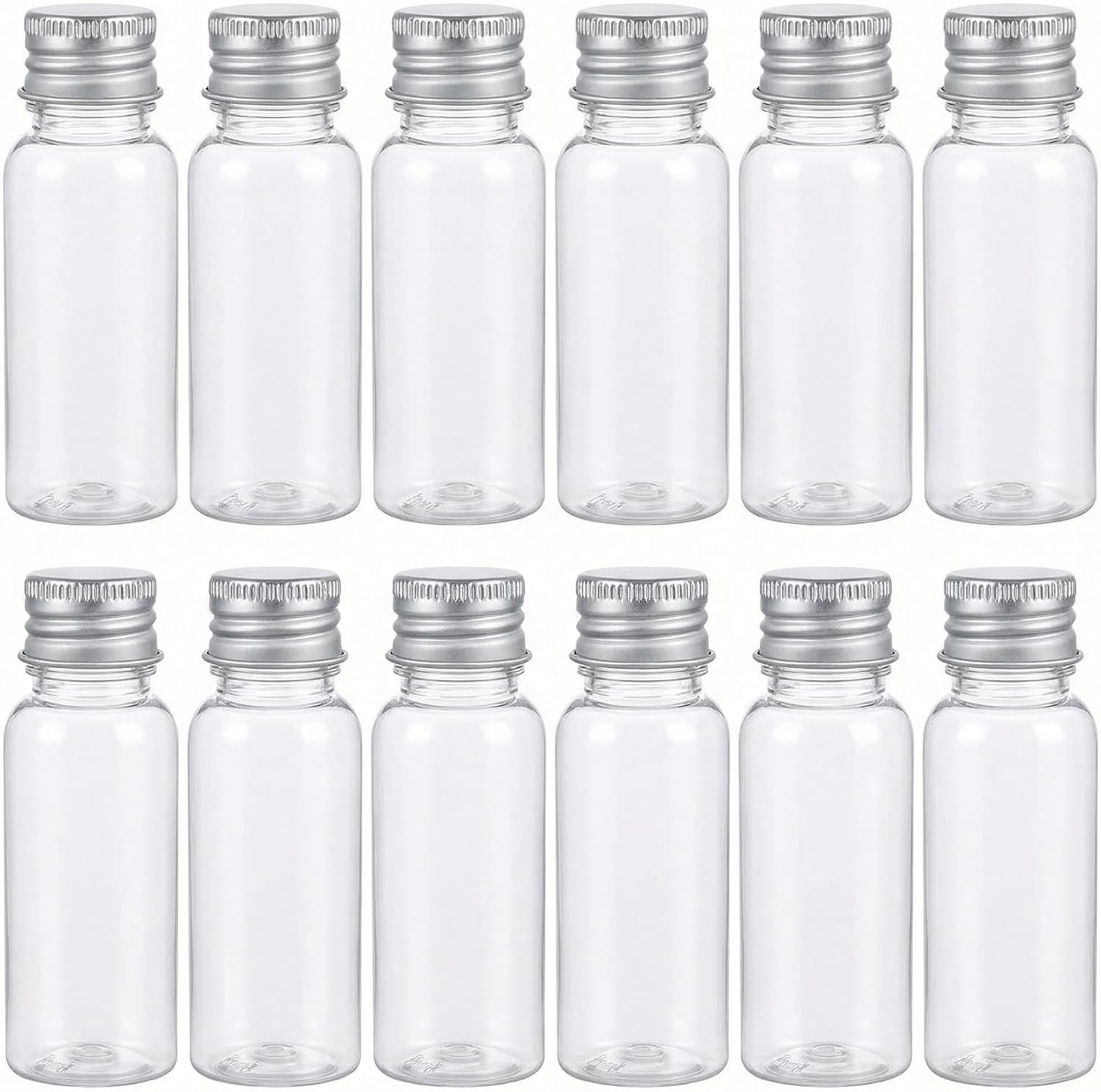 12Pcs Empty Refillable Clear Plastic Bottle with Aluminum Screw Cap,Tiny gallery