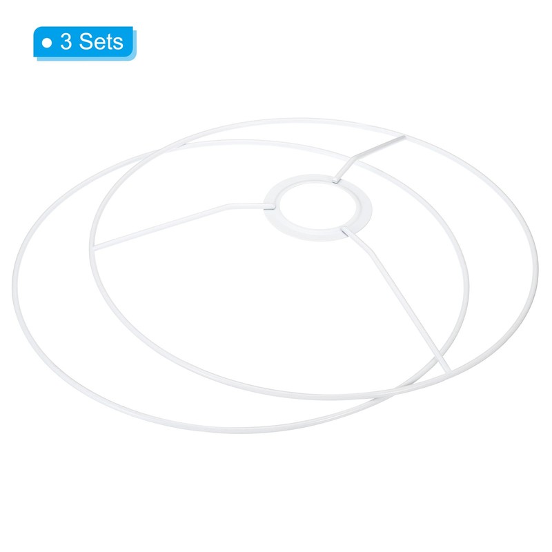 3pcs 10" E26 E27 Lamp Shade Ring Frame Lampshade Holder Wire Frame Drum Ring gallery