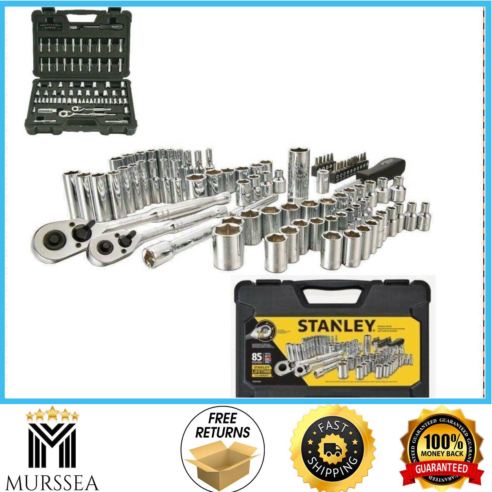 SAE Metric Mechanics Tool Set 85-Piece Ratchet & Socket Sets 1/4 in. and 3/8 in gallery