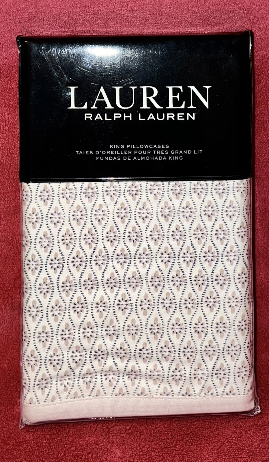 $170 Ralph Lauren Estella Trellis Cotton Sateen KING Pillowcases NIP gallery