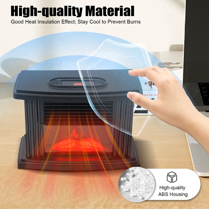 1000W Country Rustic ABS Electric Fireplace 3D Carbon Fire 360° Surround Heating gallery