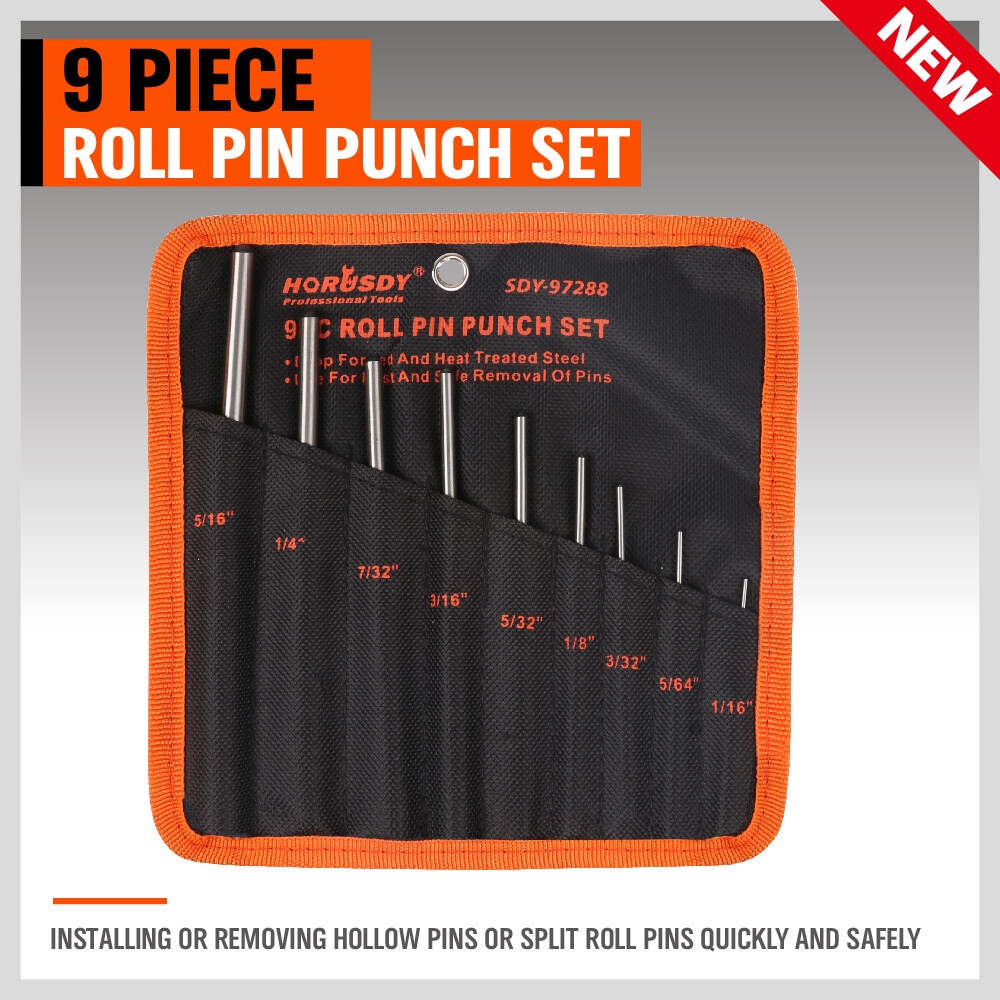 9pc Professional Roll Pin Spring Punch Set Gunsmith Jewelers Carpenter Forged gallery