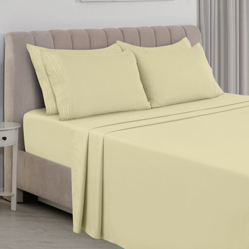 1800 Series Bed Sheets 6 Pcs Extra Comfort Hotel Collection Bedsheet Set gallery