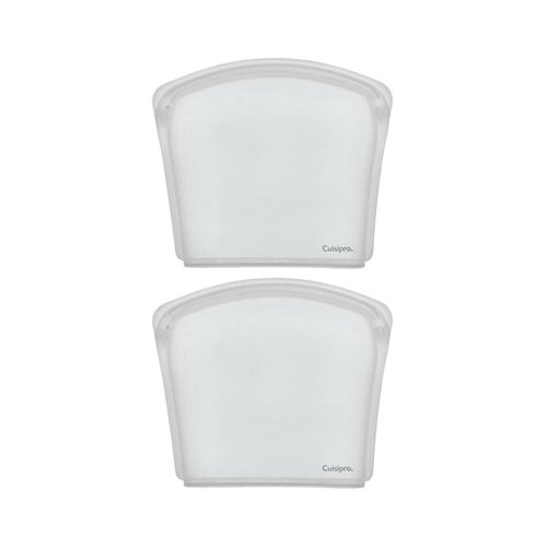 Cuisipro Silicone Seamless Reusable Bag 8 x 7-In 27 fl oz 2-pack (Clear) gallery
