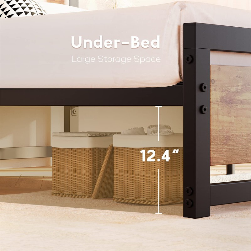 ☑️✅King Size Bed Frame with Headboard Easy Assemble Noise Free King Bed Mattress gallery