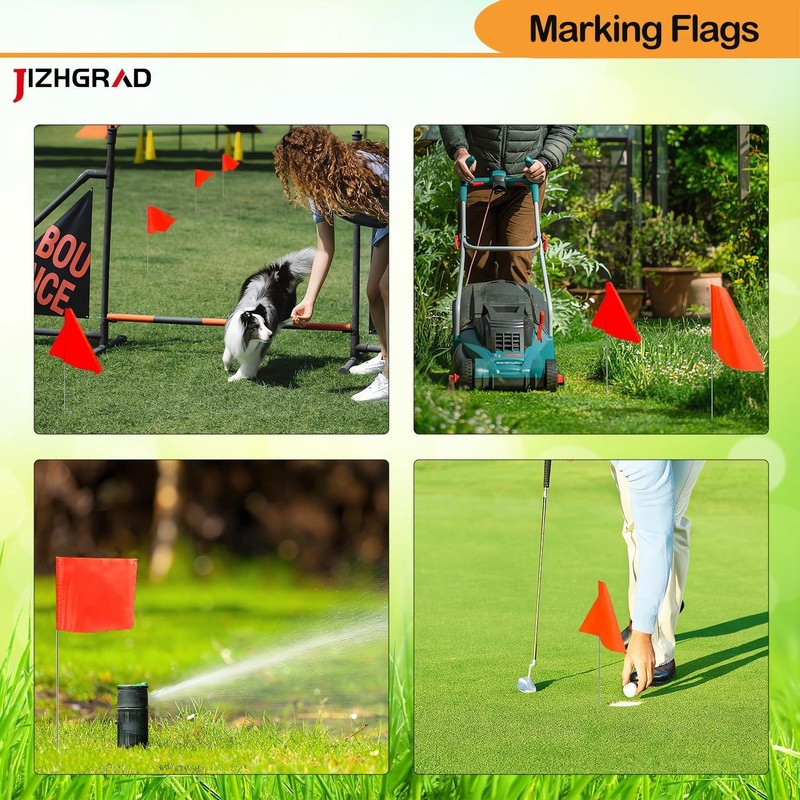 Marking Flags 50 count - 15X4X5 Inch Color Flags for Lawn, Survey, Irrigation gallery