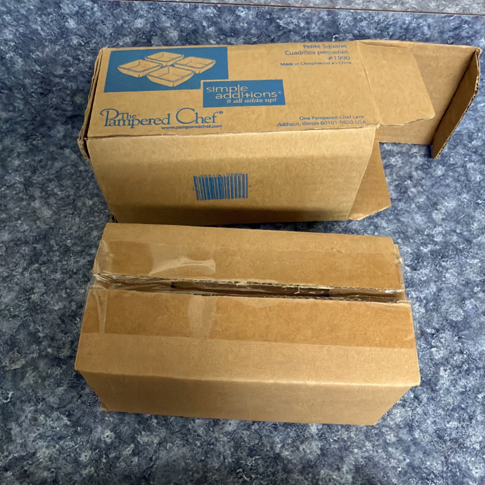 Pampered Chef Simple Additions Petite Squares #1990 White 2 1/2" Set of 4 gallery