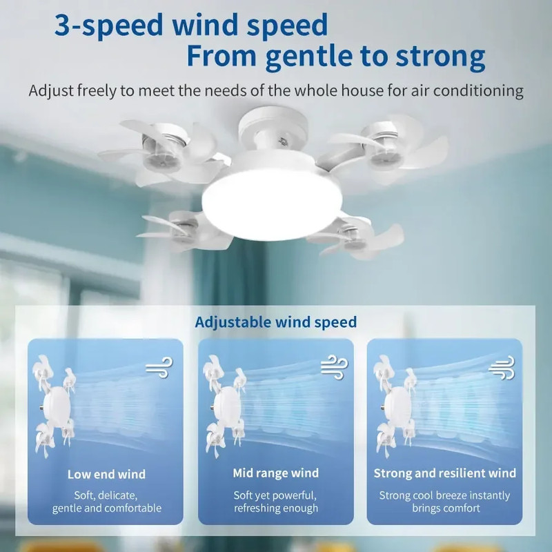 Fan Light 2-In-1 Drone Design Ceiling Fan Light 60W with Remote Control for Entr gallery