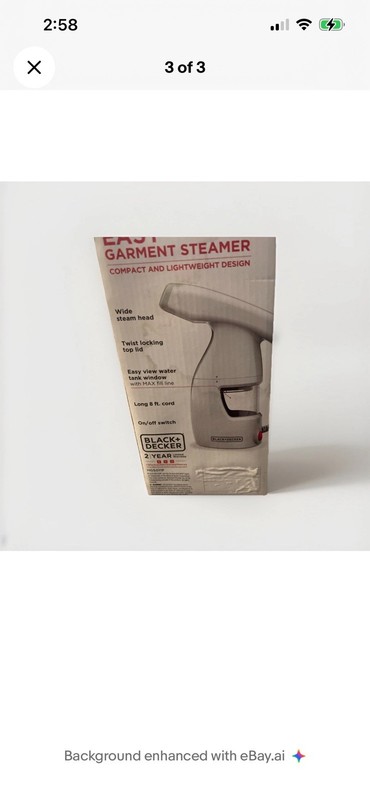 Black & Decker Easy Garment Steamer Quick Heat Up White BRAND NEW gallery