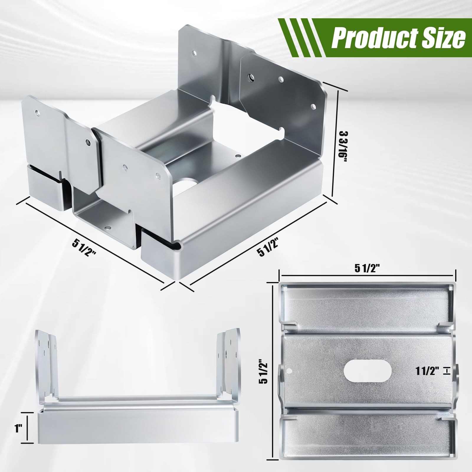 6pcs 6x6 Post Base for Concrete Heavy Duty Galvanized Post Anchor Base Adjust... gallery