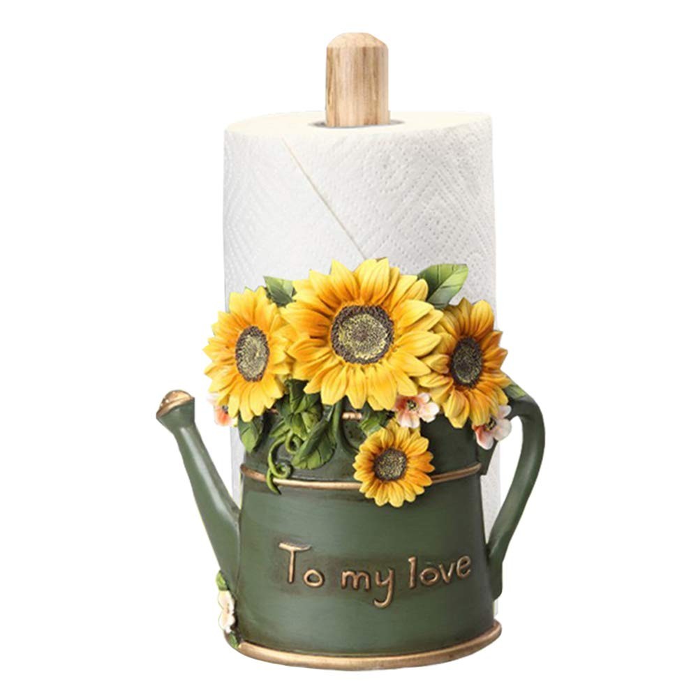 Paper Towel Holder With Sunflower Flower Decor Resin Crafts Display For Kitchen gallery