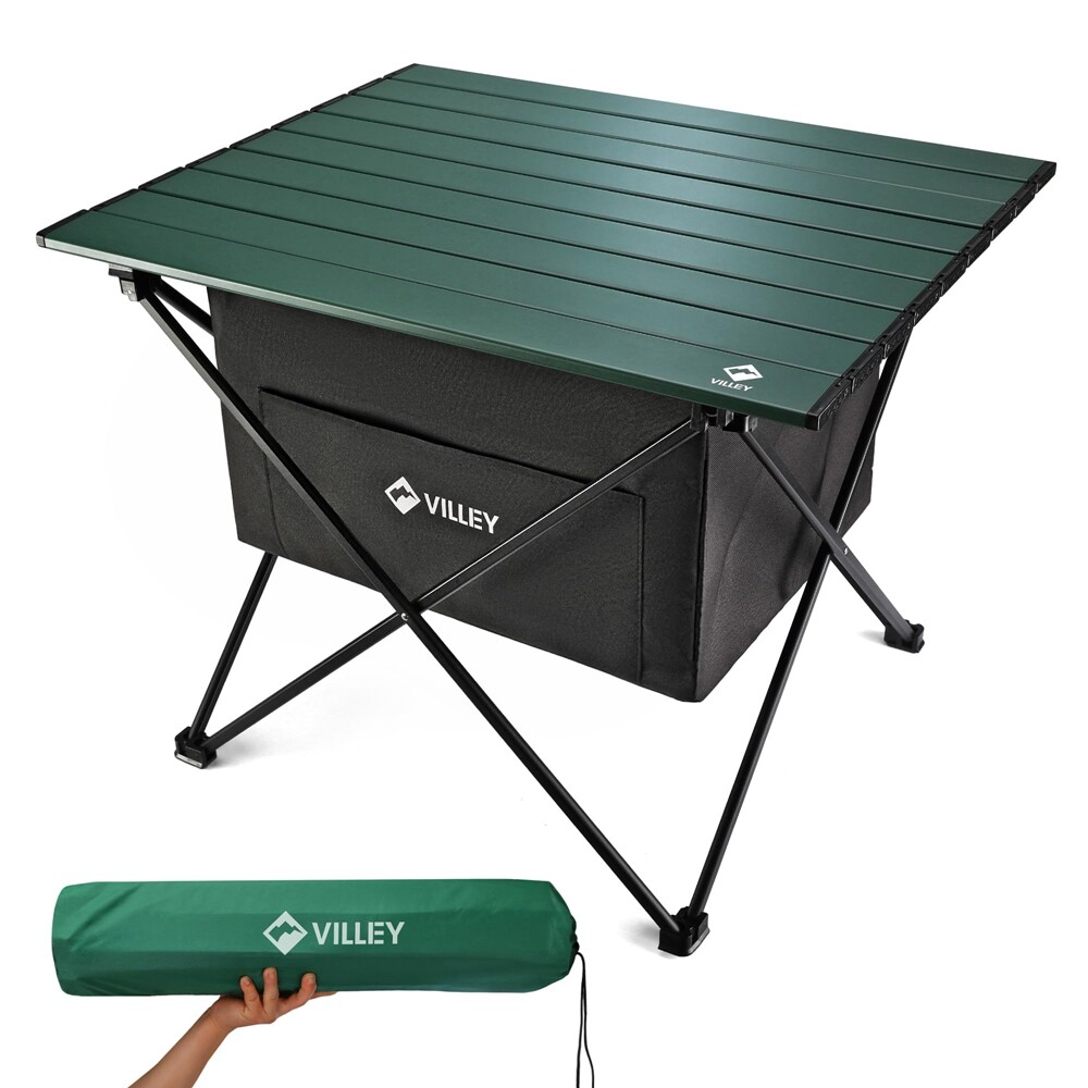 VILLEY Portable Camping Side Table w/Bag Ultralight Aluminum Folding Beach Table gallery