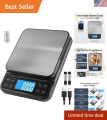 Large 0.1g Accuracy Kitchen Scale – Backlit LCD & Percentage Function for Bakers