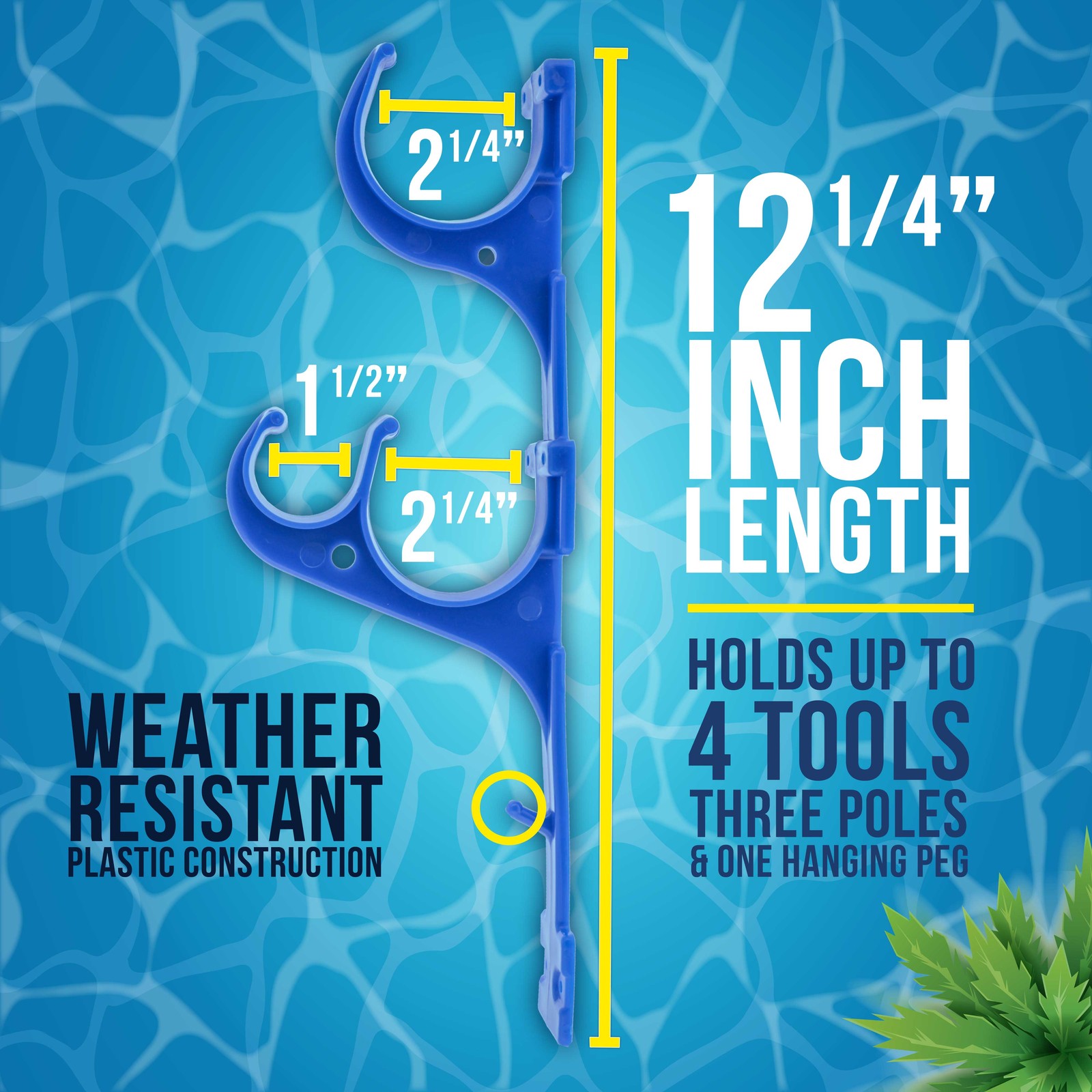 Plastic Swimming Pool Hanger Set, Hold Telescopic Poles, Nets, Brushes, Vacuums gallery
