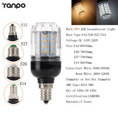 E14 E27 Dimmable LED Corn Bulb Light E12 E26 9W 16W 20W 25W 30W Lamp 110V 220V