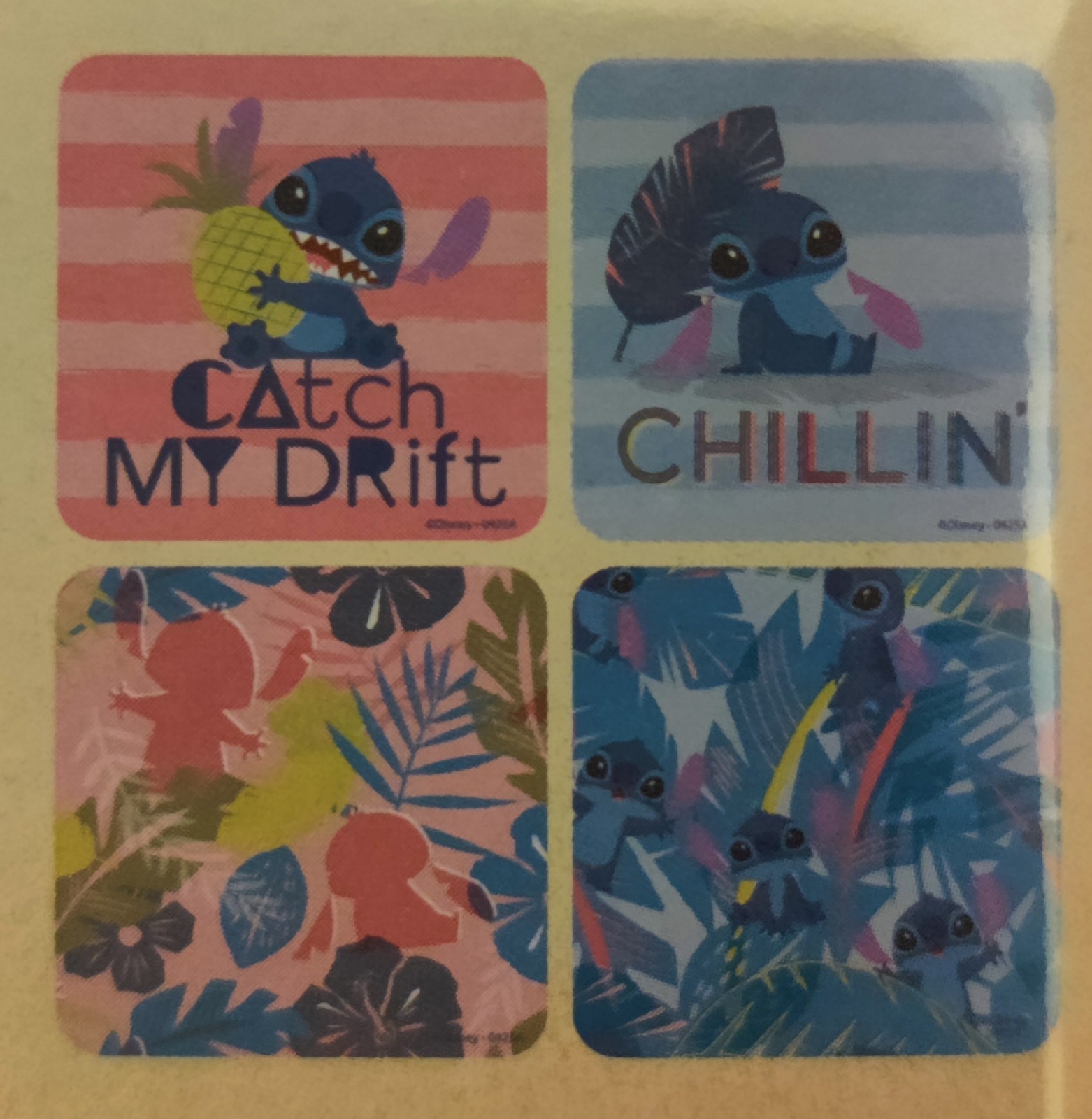 2 Disney Stitch 4 Pack Each (No Slip) Tub Treads 4in x 4in gallery