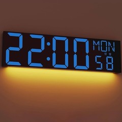 JALL 30″ Large Digital Wall Mount Clock with Remote Control, Alarm, Big LED,Blue