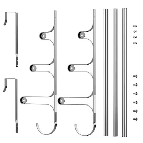 3-Bar Over The Door Towel Rack in Silver for Bathroom Door gallery
