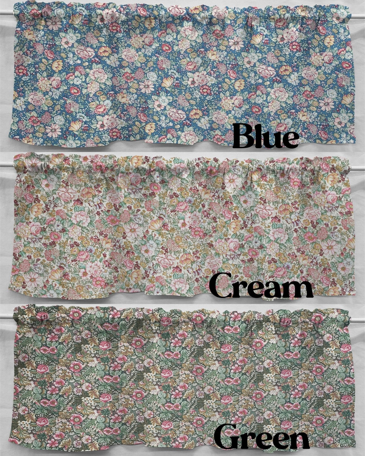 Rose Garden Valances, Curtains or Swags (3 Colors Available) gallery