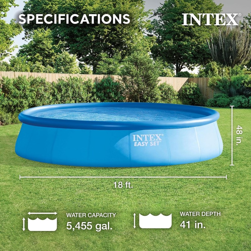 Above Ground Pool, Easy Set Inflatable Round w/ Filter Pump & Cleaning Kit gallery
