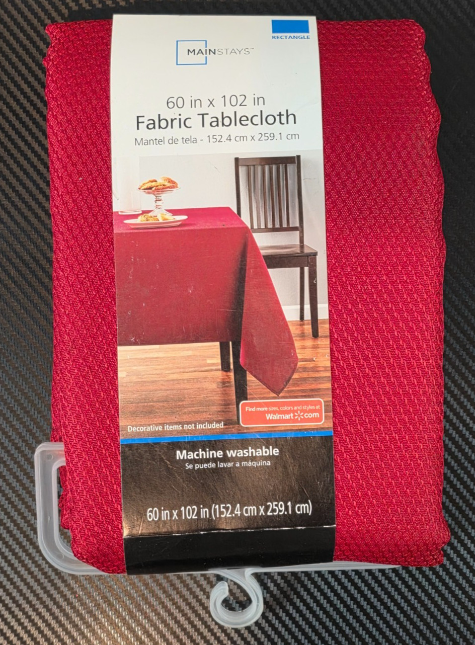 Mainstays 60 X 102 Inches Fabric Tablecloth Red Sedona Rectangle gallery
