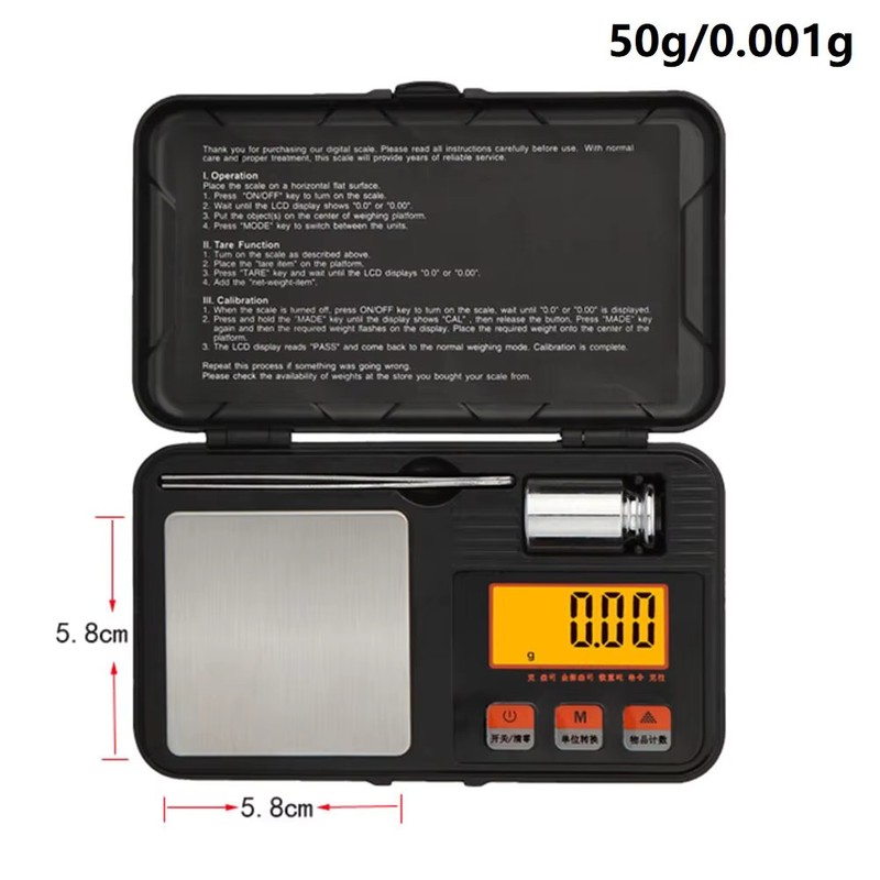 Digital Mini Pocket Scale – High Precision 200g/0.01g & 50g/0.001g gallery