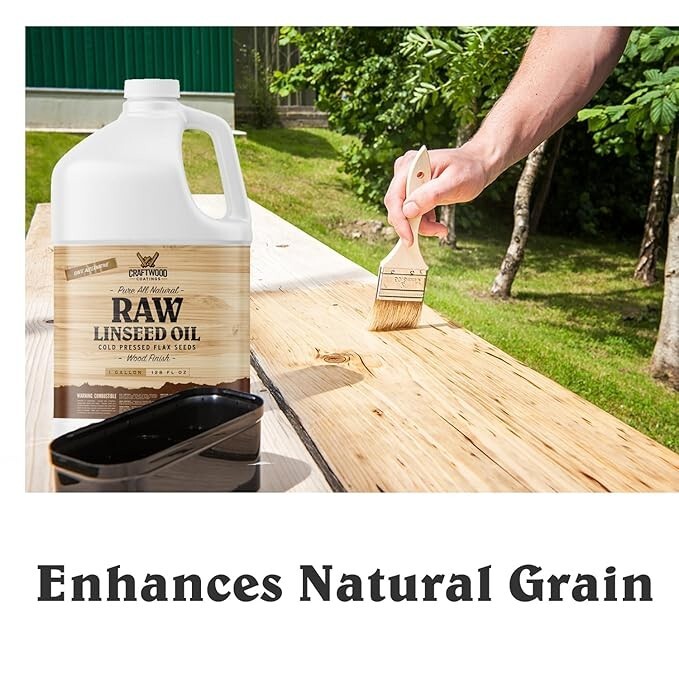 Premium Wood Enhancer | 1 Gal | Linseed Oil | Eco-Friendly | Rejuvenates Wood | gallery